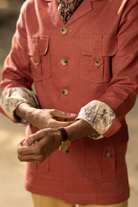 Red Linen Safari Shirt – Bhasin Brothers