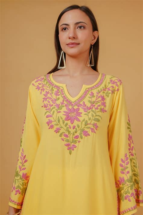 House Of Kari(Chikankari Clothing) - Rayon Chikankari Embroidered Kurta ...