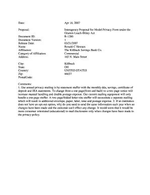 Fillable Online Interagency Proposal for Model Privacy Form Fax Email ...