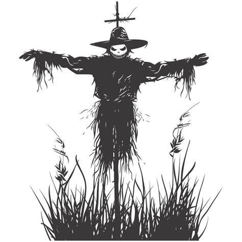 Silhouette scarecrow black color only full body | Premium AI-generated ...
