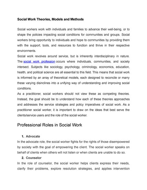 2. Unit 1 Social Work Theories Models Methods - Social Work Theories ...