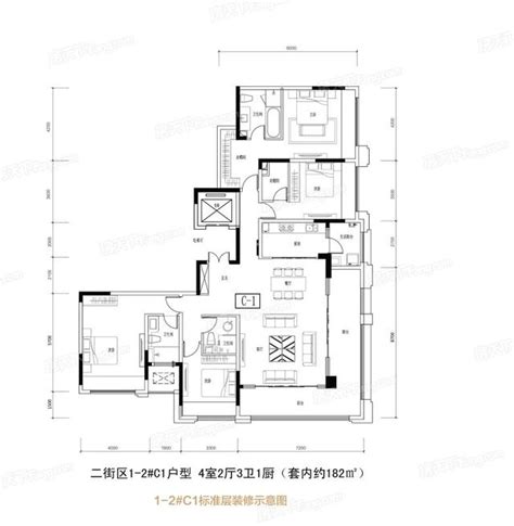 鲁能泰山七号125平米三居室现代装修案例