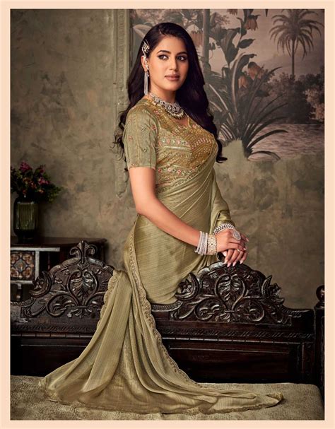 gucci by sanskar tex prints chiffon attractive look saree with stitch ...