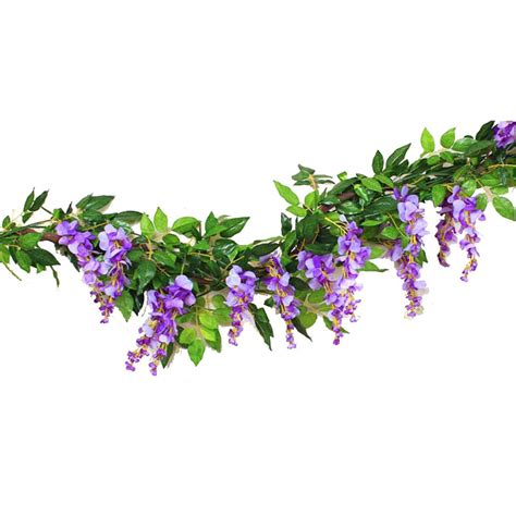 Buy Sunrisee 2 Pcs Artificial Flowers 6.6ft Silk Wisteria Ivy Vine ...