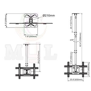Buy MYL Adjustable Heavy Duty TV Ceiling Mount for 32" - 70 inch LCD ...