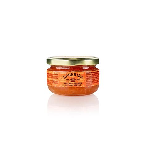 Caviar temperado Perlas al Salmon - com salmao, Esferico, 100g, Vidro ...