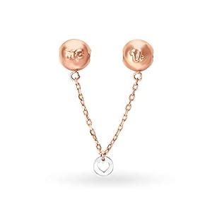 Buy Mia by Tanishq 14KT Rose Gold Trinket Charm with Dangling Chain and ...