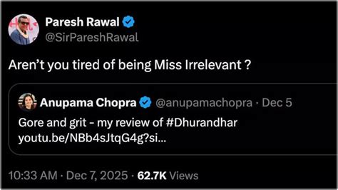 Paresh Rawal slams Anupama Chopra after she calls Ranveer Singh's ...