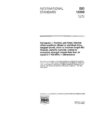 ISO 12260:1996, Aerospace - Screws, pan head, internal offset cruciform ...