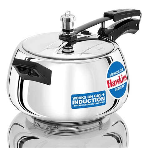 Buy Hawkins 5 Litre Contura Pressure Cooker, Stainless Steel Inner Lid ...