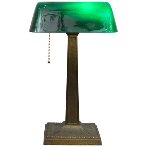 Antique Green Shade Banker's Lamp, Signed Amronlite at 1stDibs ...
