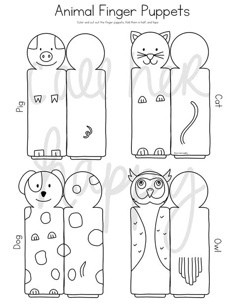 Buy Animal People Family Bible Story Finger Puppets Worksheet Printable ...