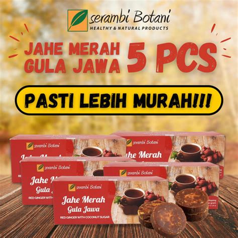 Promo Bundling Hemat Jahe Merah Gula Jawa Isi 12 Serambi Botani - 5 Pcs ...