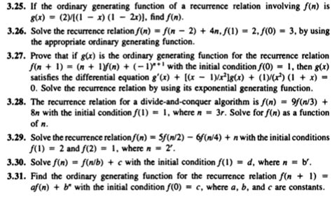 Image result for Recurrence Relation Using Generating Function