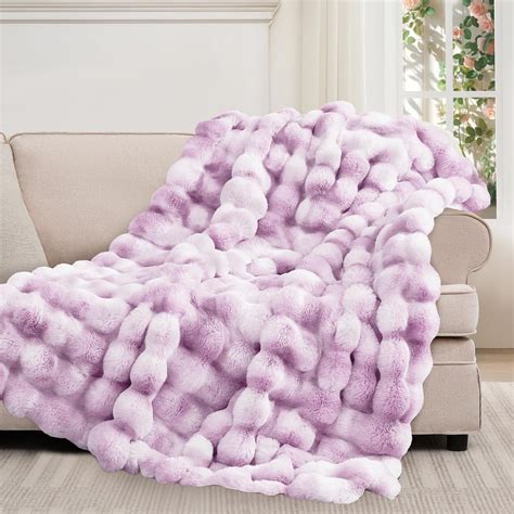 Amazon.com: Touchat Luxury 1000GSM Faux Rabbit Fur Throw Blanket for ...