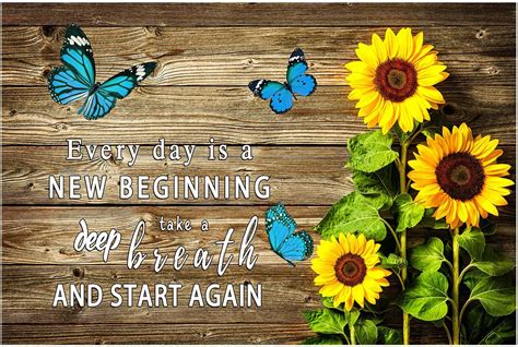WHAOMIOT Sunflower Blue Butterfly Inspirational India | Ubuy