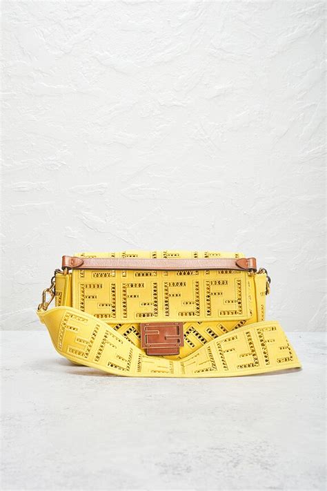 FWRD Renew Fendi FF Openwork Embroidered Baguette NM Shoulder Bag in ...