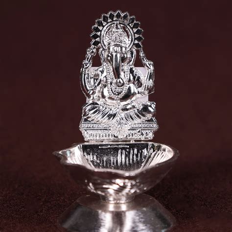 Buy Silver Plated Lord Ganesha Diya | wedding return gift ideas – Ikyem