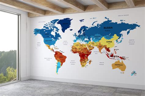 Extra Large World Map Large Maps Wallpaper Giant World Map - Etsy Hong Kong