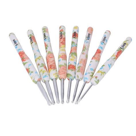 8pcs Crochet Hook Set Crochet Kit Knitting Tools DIY Sewin Bag Printing ...