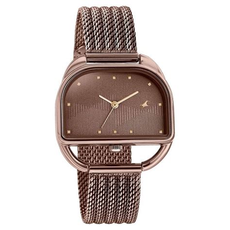 Buy Online Fastrack Style Up Quartz Analog Brown Dial Brown Stainless ...