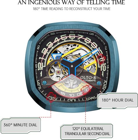 Buy OLTO-8 Men's Infinity II Series Automatic Watch, Motorsports ...