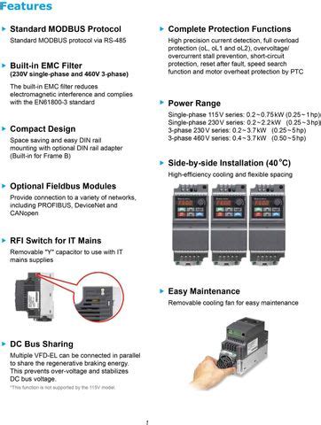 Delta VFD002EL21A - EL series 1 - Phase Delta AC Motor Drive Direct ...