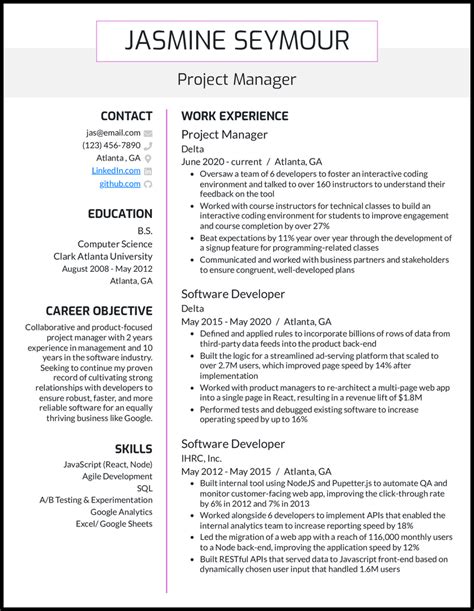 Business Resume Examples 的图像结果