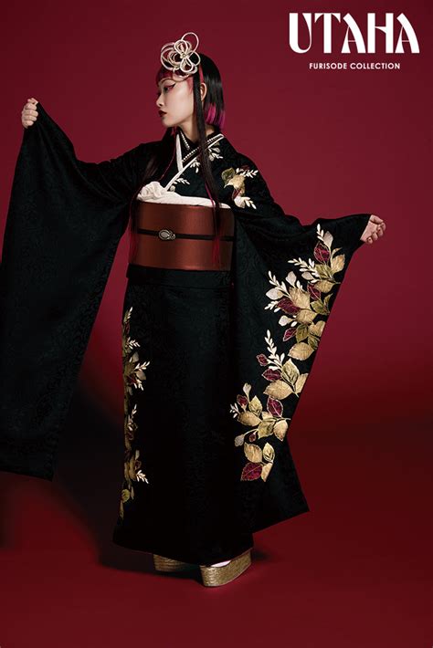 詩羽 UH-0448 #黒 #black 振袖 | 名古屋・岐阜の成人式ならハタチの振袖 アンジュ