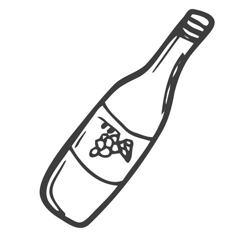 Sketch wine bottle. Wine bottle, vector sketch illustration 26733426 ...