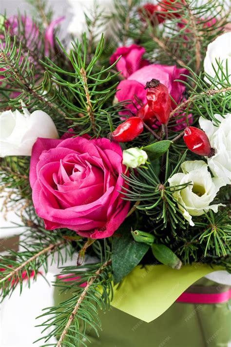 Premium Photo | Winter flower bouquet at holidays