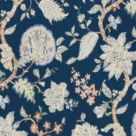 Vivian Navy Fabric by the Yard | Ballard Designs