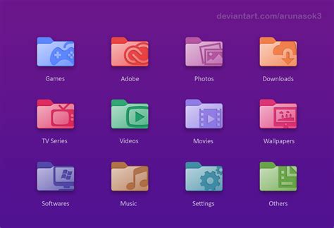 Windows 11 Coloured Folder Icons V2.0 by arunasok3 on DeviantArt
