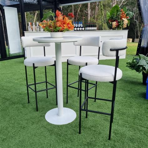 White Slim Cocktail Bar Table - Optimum Event Hire