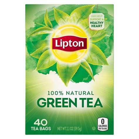Lipton 100% Natural Tea Green Tea, Tea Bags, 40 Ct - Walmart.com