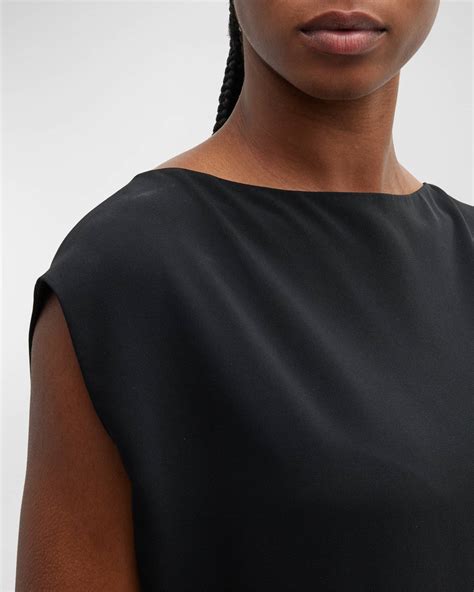 THE ROW Blathine Cap-Sleeve Midi Dress | Neiman Marcus