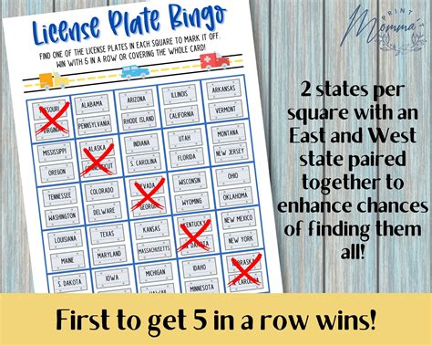License Plate Bingo Car Game Printable | Bingo Travel Activity Digital ...