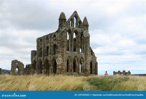 Whitby Abbey - Ruins of Gothic Church Above Sea Shore in England ...
