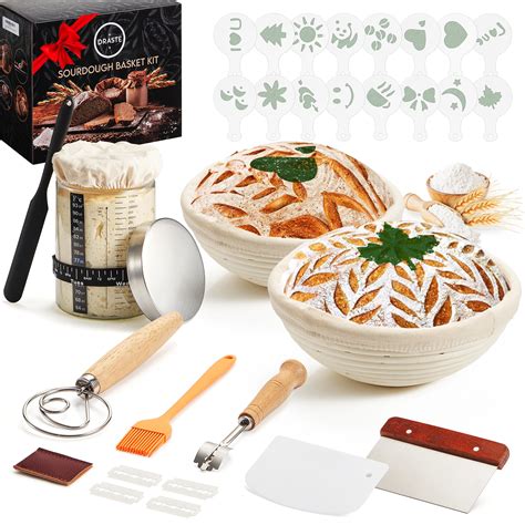 Banneton Bread Proofing Baskets For Sourdough Bread Baking Supplies Kit ...