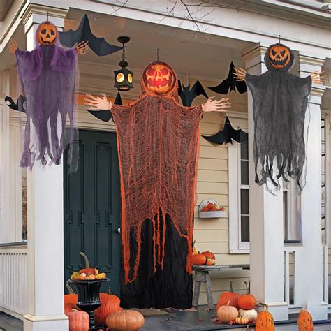 Amazon.com: DR.DUDU 3 Pack Hanging Halloween Decor Outdoor Pumpkins ...