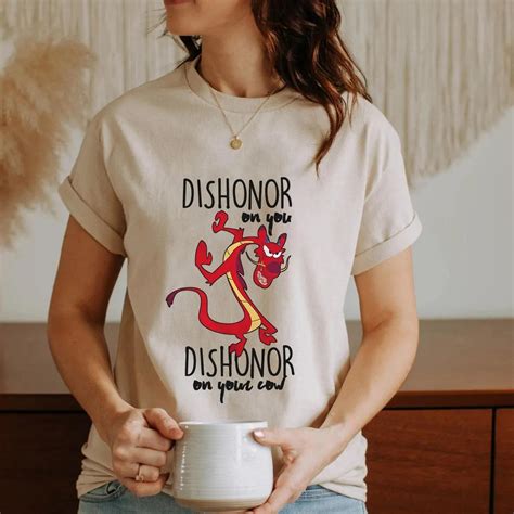 Mulan Mushu Dishonor On Your Cow Disneyland Graphic Adult Shirt ...