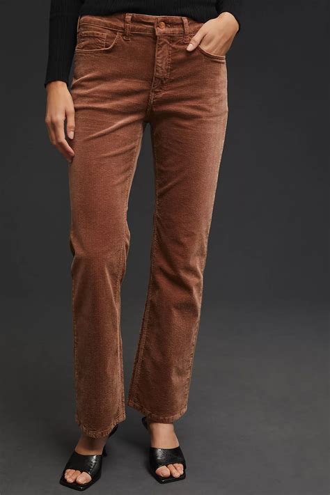 Pilcro + The Yaya Mid-Rise Crop Flare Corduroy Jeans