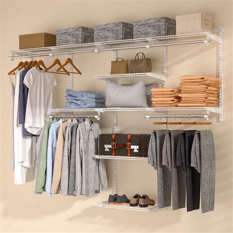 Homde Closet Organizer System Wall Mounted, 4-8 Ft Adjustable and ...