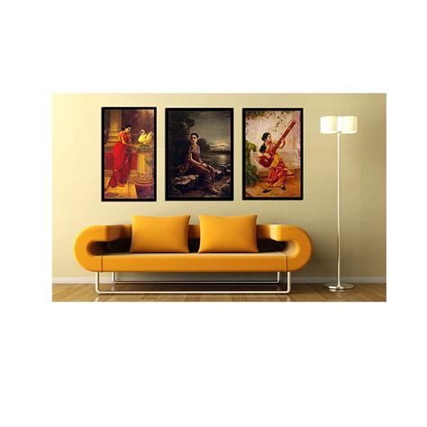 Tallenge - Set Of 3 Raja Ravi Varma Paintings - Hamsa Damayanti ...