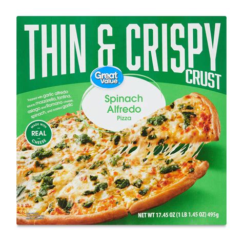 Great Value Spinach Alfredo Pizza with Thin Crispy Crust 17.45 oz ...