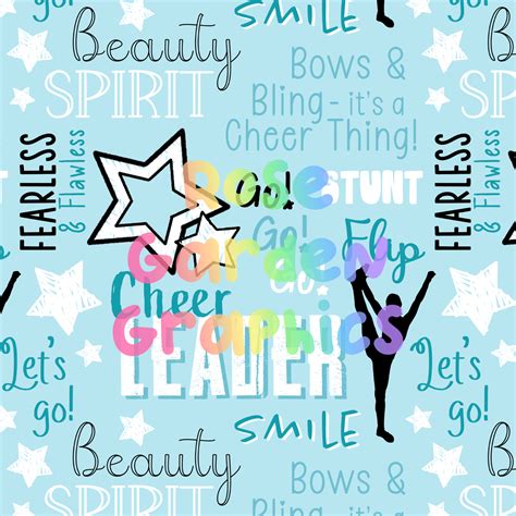 Cheerleading Words Seamless Image – Rose Garden Graphics