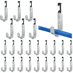 Zonon 25 Pcs Metal J Hooks Cable Support J Hook Hangers with Bat Wing ...