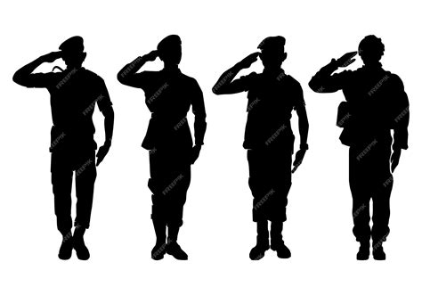 Soldier Salute Silhouette Vector