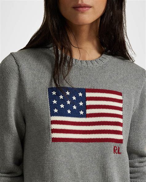 Polo Ralph Lauren Flag Cotton Crewneck Sweater | Neiman Marcus