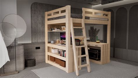 Loft Bed Plans. Full Size DIY Loft Bed With Desk Plan. PDF - Etsy